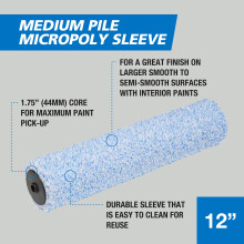 Harris Trade Medium Pile Micropoly Roller Sleeve 12