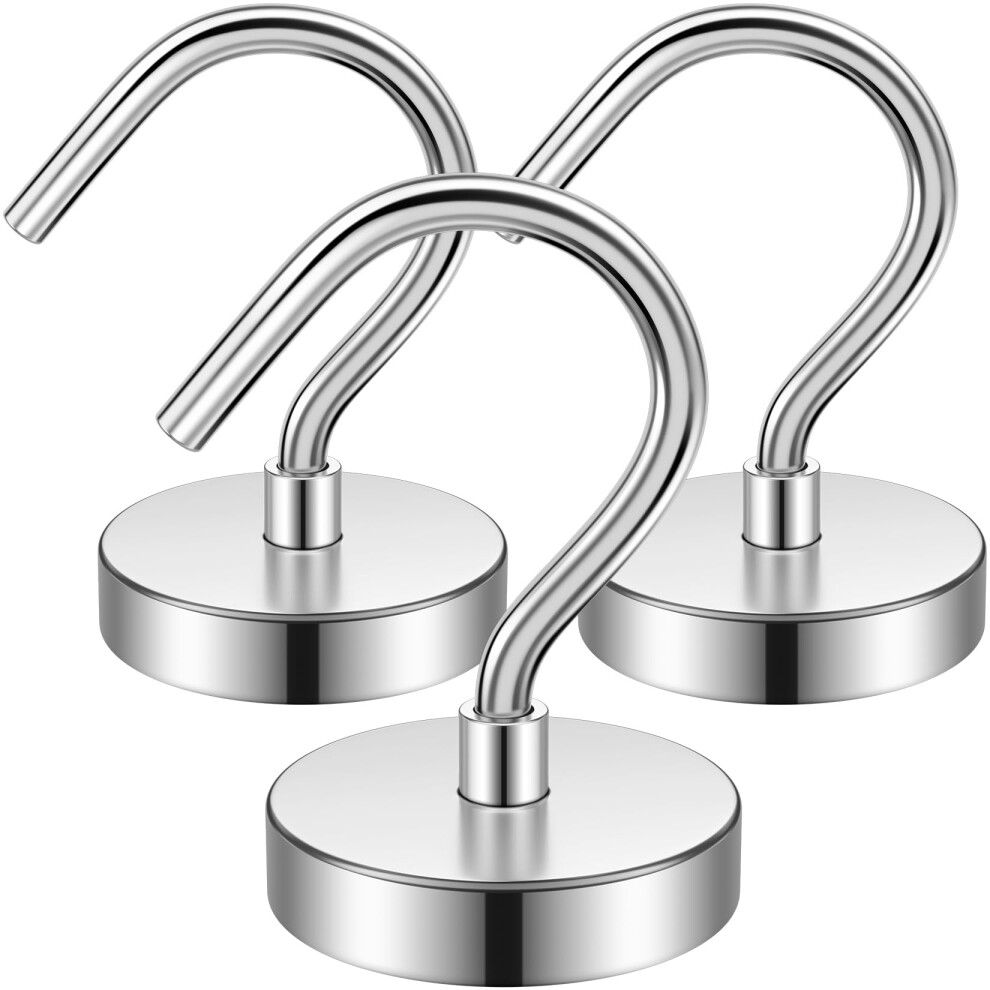 Findmag 3Pack Metal Magnetic Hooks, 40Lbs+ Heavy Duty Magnets With Hooks For Cruise Ship Walls,Magnetic Kooks Heavy Duty For Cruise Cabins,Hanging,Gr 10138311