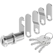 VOCIBO Letterbox Lock with 5 Different Plates - 40 mm Diameter, Drawer & Cabinet Lever Lock for Letterboxes