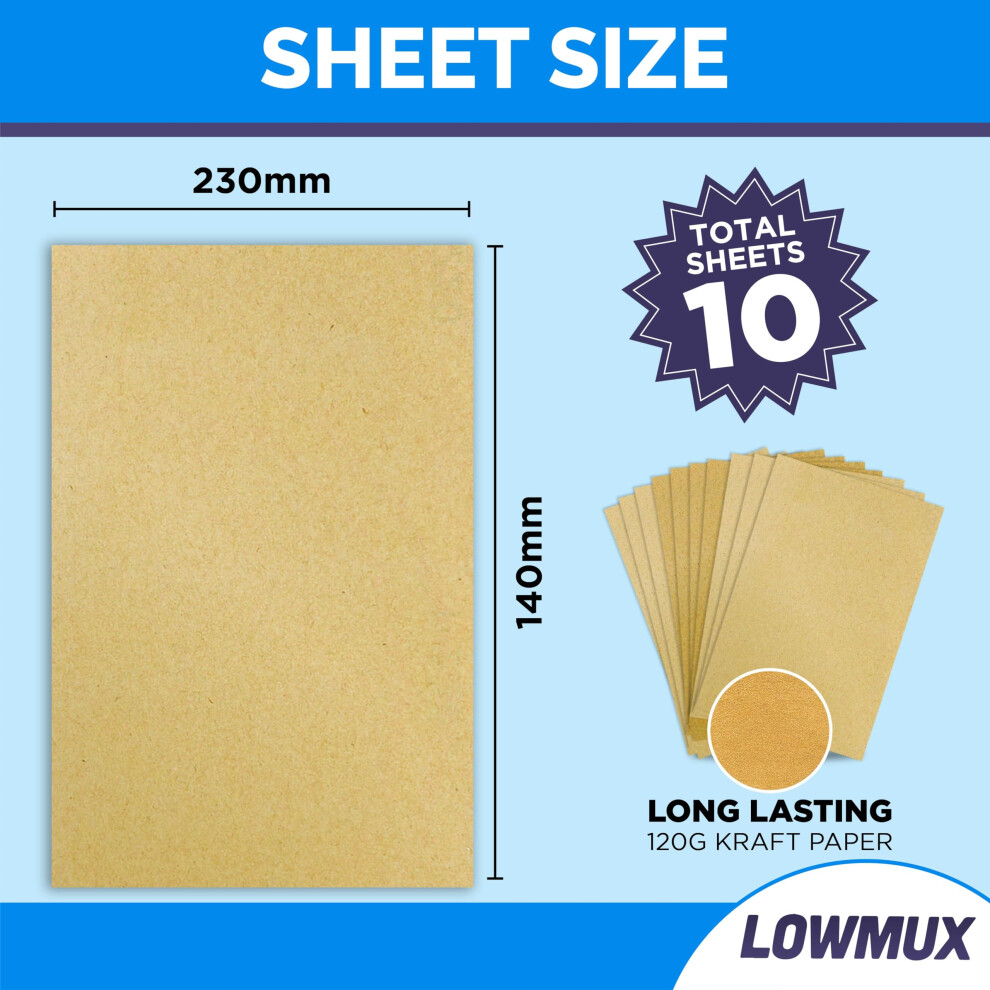 Pack Of 10 Premium Assorted Sandpaper Sheets | Mixed Grit Sand Paper Set | 3 P60 Coarse Grit | 4 P120 Medium Grit | 3 P220 Fine Grit | Perfec 5002053358300