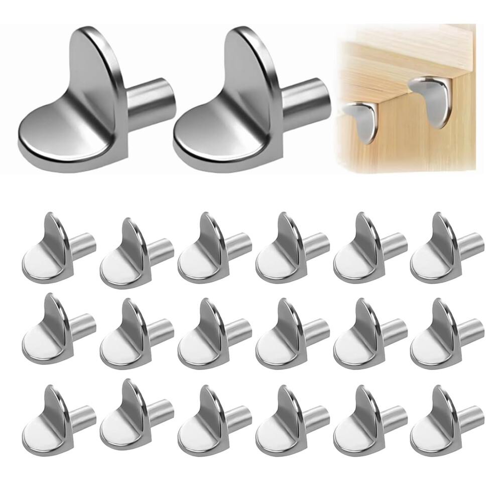20Pcs 5Mm L-Shaped Solid Alloy Shelf Pins, Shelf Support Pegs, Cupboard Shelf Pegs, Cupboard Shelf Supports, Kitchen Shelf Pegs 5051226904820