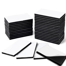 Solihigh 50 Pcs Double Sided Tape Heavy Duty Double Sided Sticky Pads Super-Sticky White Strong Pads Waterproof for Walls Picture, Car, Home, Office
