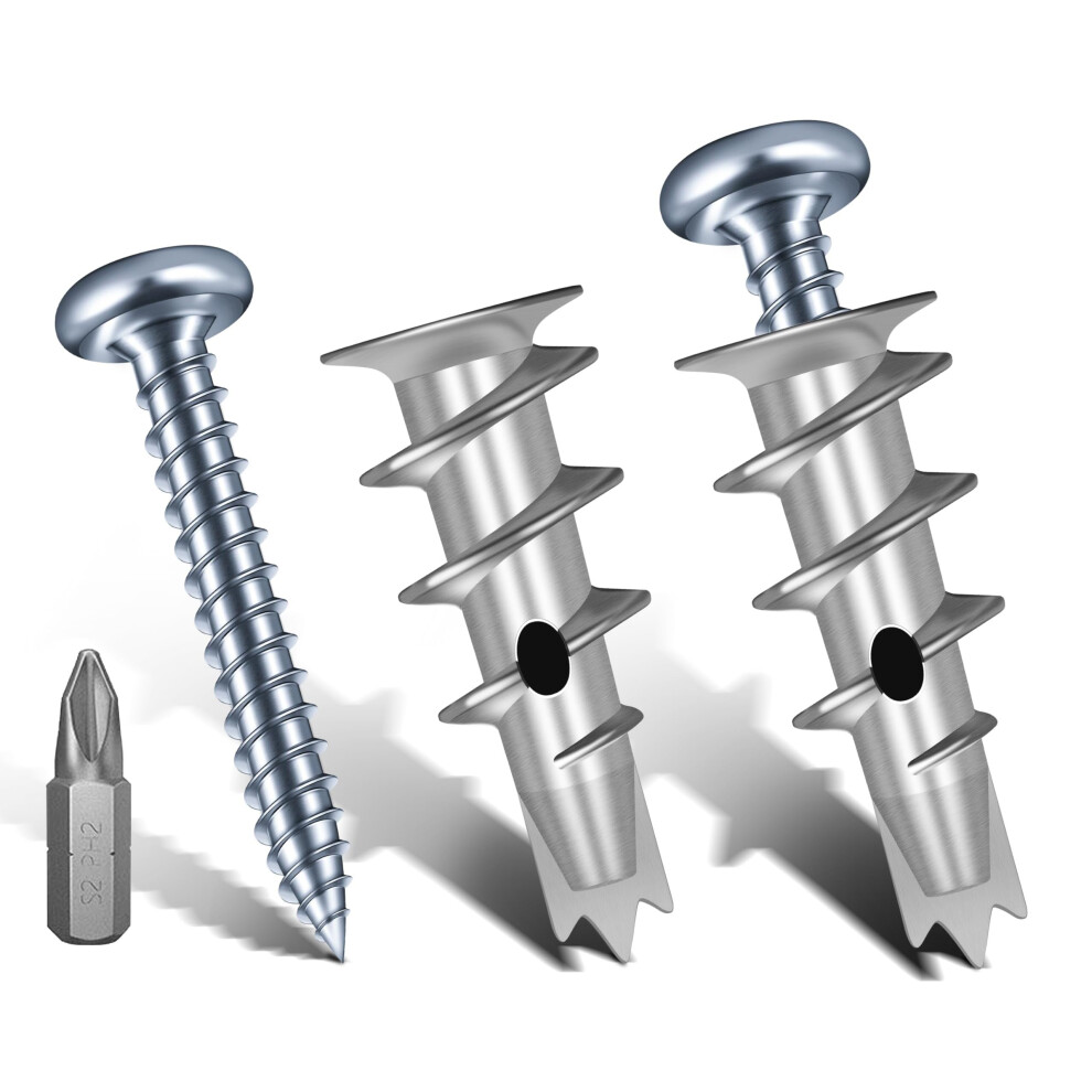 Zynthor 20Pcs Plasterboard Fixings, Plasterboard Wall Plugs And Screws Set, 10Pcs Self Drilling Drywall Anchors And 10Pcs Drywall Screws, Heavy Duty 10086902