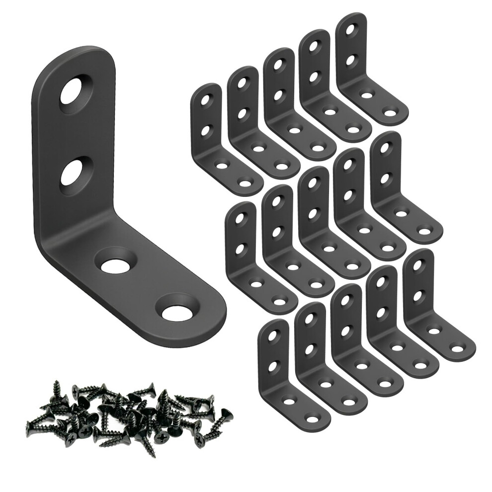 Omideas 15 X Angle Brackets (40 X 40 X 16) 90 Degree L Shaped Corner Brace Bracket For Wood Fixing Joining Repairing Furniture Shelves Stainless Stee