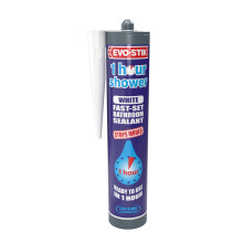 EVO-STIK 1 Hour Shower Bathroom Sealant White - 290ml - Fast Setting - Ready to Use in 1 Hour - Stops Mould