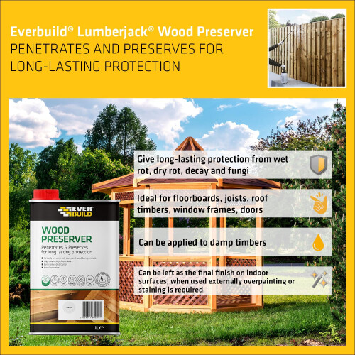 Everbuild Everbuild Wood Preserver – Interior And Exterior Use – Low Odour – Quick Dr 2