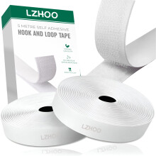 LZHOO Double Sided Hook and Loop Tape | 16.4FT X 2CM | Strong Double Sided Adhesive Tape Heavy Duty, for Home and Office Use
