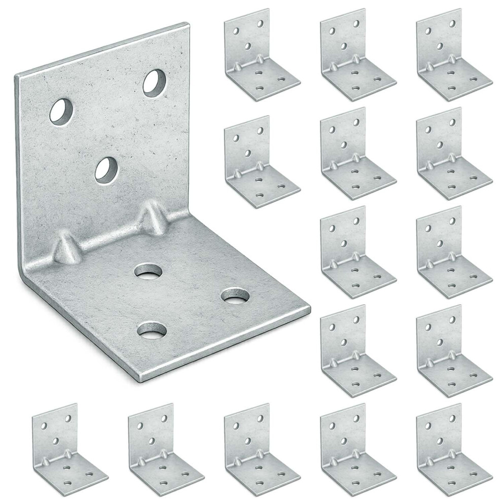 Omideas 15 X Corner Brackets (40 X 40 X 40) Angle Reinforced Metal Braces Wood Timber Galvanised Steel Sheet Connecting Joining Fixing L Repair Conne 3268644352443