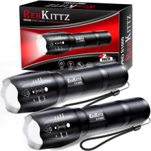 REHKITTZ Torch LED Super Bright 2000 Lumen (2 Pack), Adjustable Focus with 5 Lighting Modes, Aluminium Alloy Pocket Size Flashlights