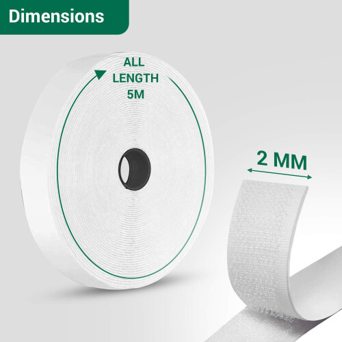 LZHOO Double Sided Hook and Loop Tape | 16.4FT X 2CM | Strong Double 2