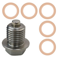 Magnetic Oil Drain Plug M14x1.5 Stainless Steel LeakProof Bolt with 5 Gaskets for Cars and Motorcycles