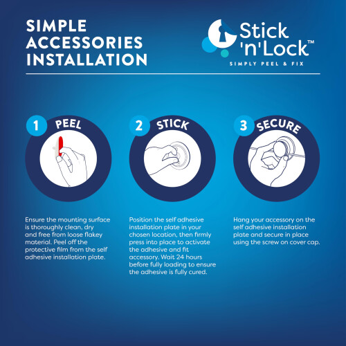 Croydex Croydex Stick 'n' Lock Toilet Roll Holder - Easy Bathroom Storage Solution, Self 1