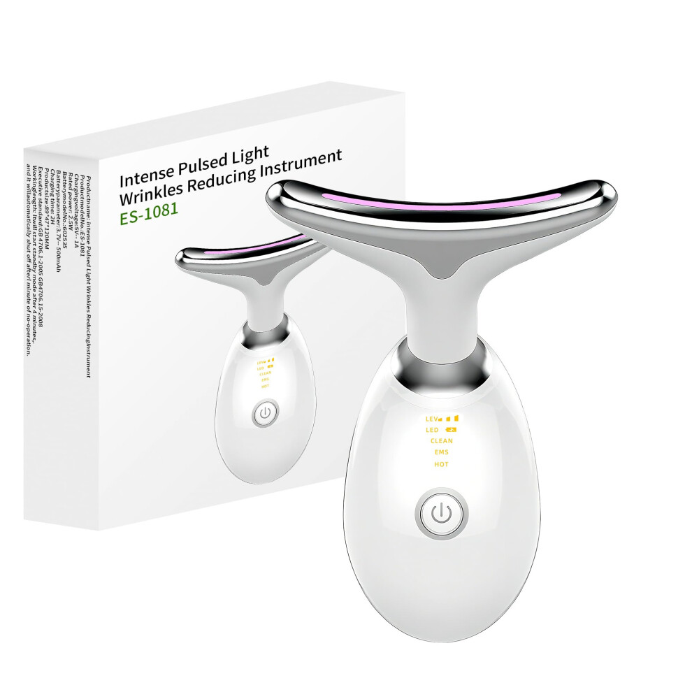 Light Led Facial Massager With Heat And Vibration, Gua Sha Design, Cooling Gel For Skin Tightening