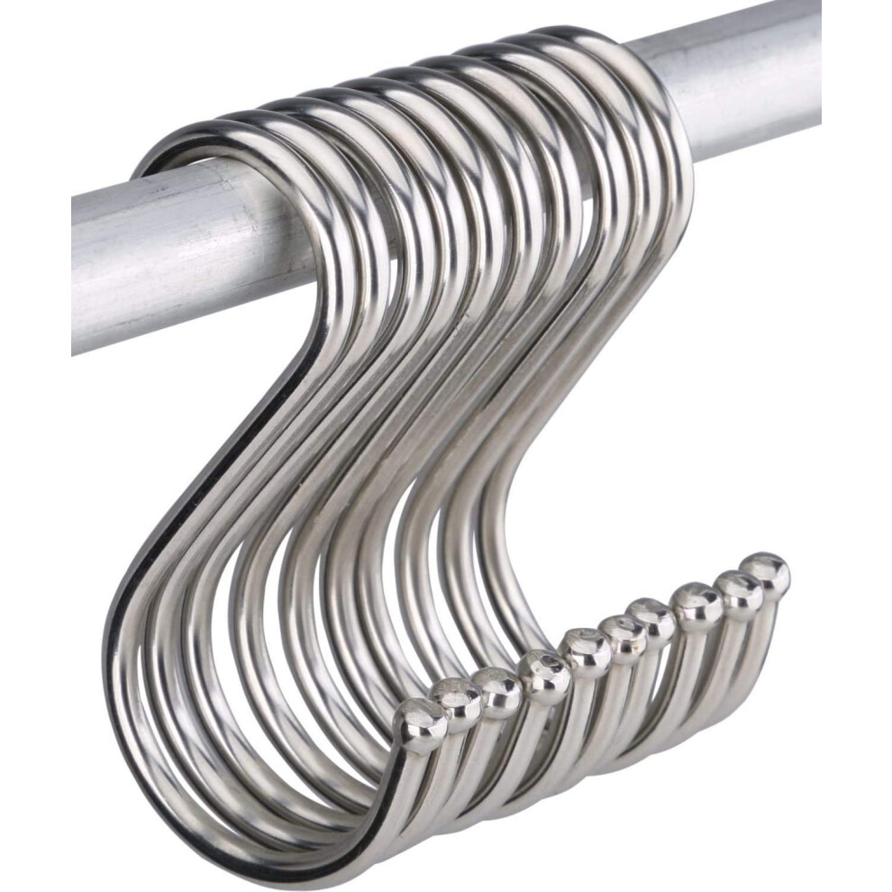 10 Pcs S Hooks, 12Cm Large S Shaped Hooks Stainless Steel Heavy Duty Utensil Pan 5001162530881