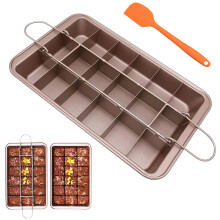 Nonstick Brownie Pan with Dividers, 18 Precut Portions, Carbon Steel Baking Tray for Oven