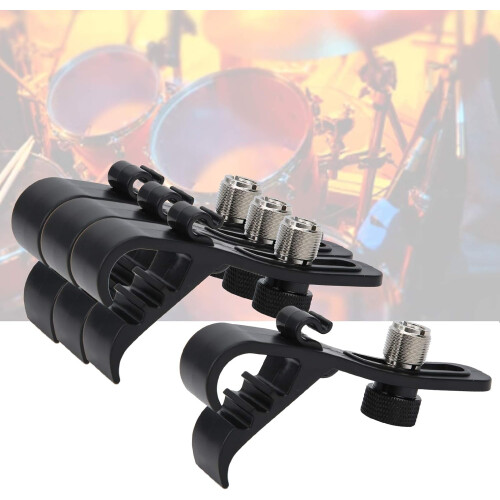 4pcs Adjustable Shockproof Drum Microphone Clips for Stable Recording and Drum Edge Mounting 2