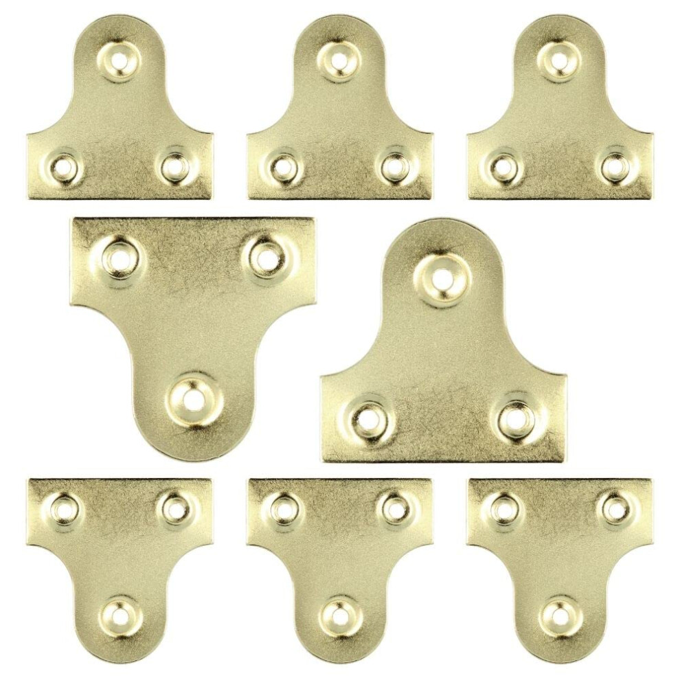 Brass Picture Hanging Plates 19Mm Plain Mirror Glass Frame Hanging Fixing Plates Secure Frame Hanger Bracket For Photo Frame Mirror Canvas Pack Of 10 5051226585081