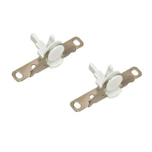 1 Pair x Genuine Hafele INDAUX Supra Metal Drawers Side Front Fixing Brackets (White)