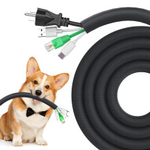 REFLYING Dog and Cat Cord Protector 3 Meters-12.7mm, Cable Tidy Sleeve, Protect Wires from Pets Chewing, Expandable Braided Cable Management Sleeve