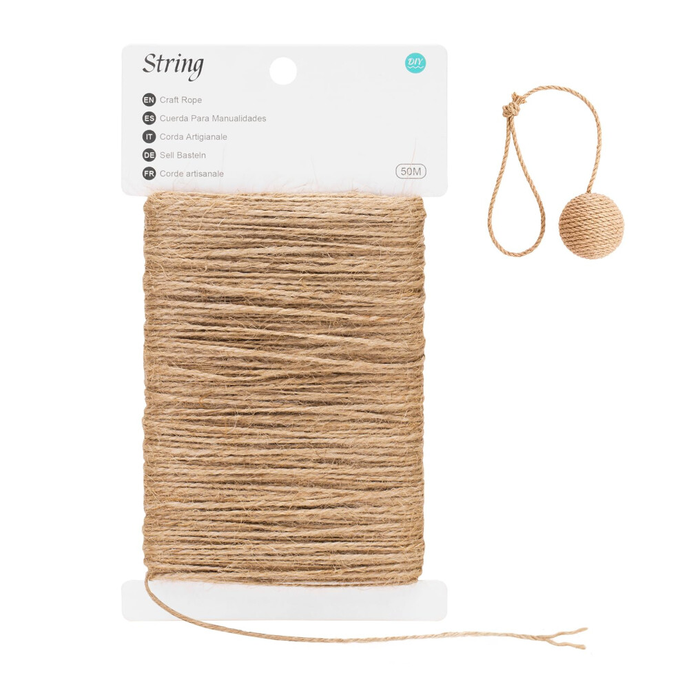 G2plus 2Mm Jute Twine, 50M Brown Natural Garden String, 2 Ply Natural Jute String For Diy Craft & Gardening 5051226902802