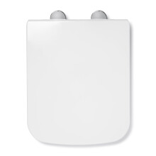 Croydex Leven Square Toilet Seat Soft Close - Quick Release Button for Easy Cleaning and Adjustable Hinges with Top and Bottom Fixings Included, Antib