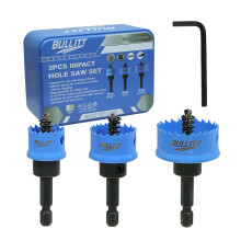 BULLITT Impact Hole Saw Set, 20,25,32MM 3PCS M42 HSS Bi-Metal,Hex Shank,Impact Hole Cutter Set Perfect for Drilling Thin Metal,Stainless Steel,Mild