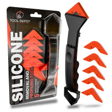 Tool Depot Caulking and Silicone Tool 3 in 1 Sealant Finishing Tool with Stainless Head, Caulk Remover, sealant Remover, Angle Scraper for Bathroom,