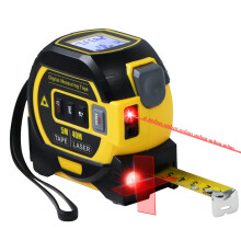 Fitdays 3-in-1 Laser Tape Measure with Cross Line Level - Digital Laser Measurement Tool 131ft/40m, Auto-Leveling LCD Display, in/ft/m Units | 16ft/5