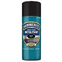 Hammerite Spray Paint for Metal. Direct to Rust Exterior Black Metal Paint, Sati