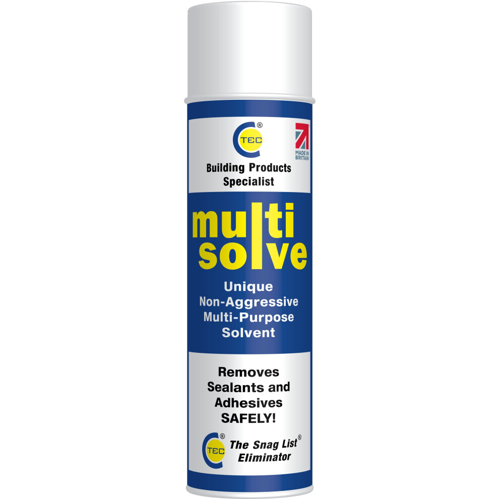 Msv Multisolve Multi Purpose Solvent - Adhesive, Sealant & Glue Remover - Aerosol Spray - Ct1 Adhesive Remover - Fast Working & Drying - Clear - 500M 73994596