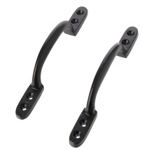 Merriway BH00060 Hotbed D Steel Handle, 150 mm (6 inch) Black Japanned - Pack of 2 Pieces