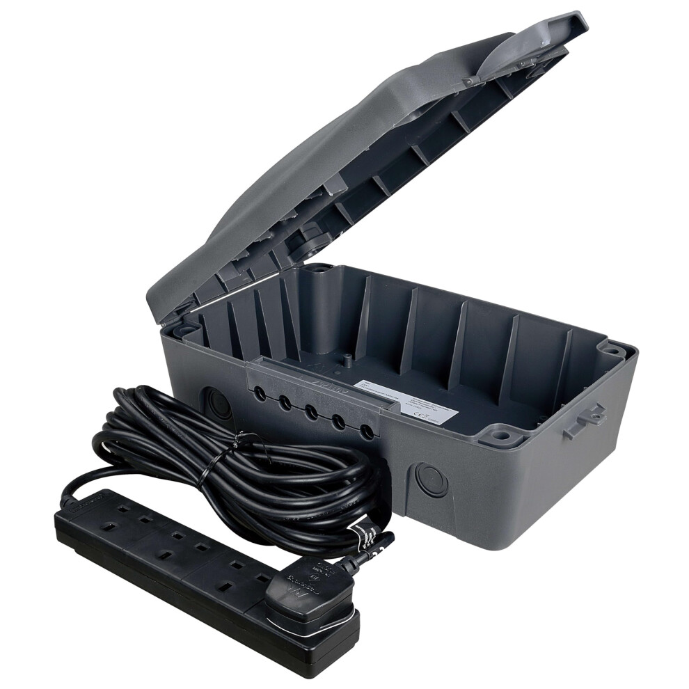 Photos - Surge Protector / Extension Lead Masterplug WBXBFG10B-MP Weatherproof Electric Box for Outdoors with Four Socket 10 Metre Extension Lead, 351 x 220 x 126.5 m