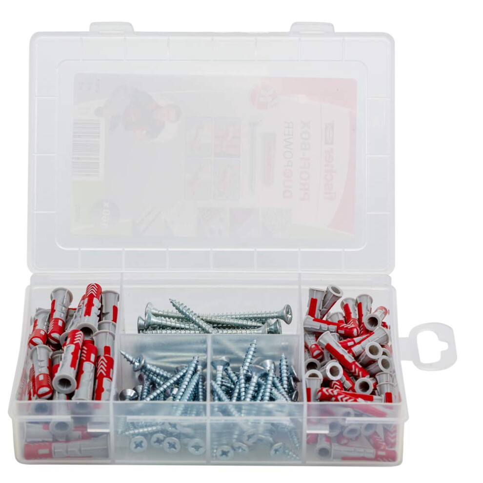 Photos - Nail / Screw / Fastener Fischer 538622 Plug Set, Profibox Duopower and Screw Plug Set, Red, Grey, Set of 