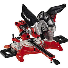 Einhell Dual Bevel Sliding Mitre Saw 1800W, +/-45 Mitre, +/-47 Bevel Saw with 48T Blade for Cutting Wood, Dust Extraction, Laser, Suitable for Mat