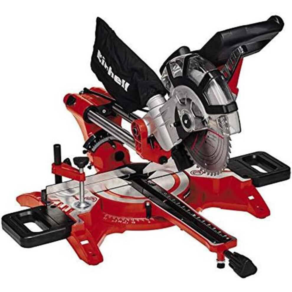 Photos - Saw Einhell Dual Bevel Sliding Mitre  1800W, +/-45 Mitre, +/-47 Bevel  with 48T Blade for Cutting Wood, Dust Extraction, L 