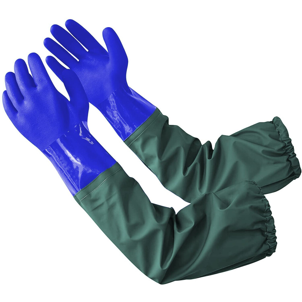 Hewewor Long Pond Gloves,26.78" Arm Length Waterproof Gloves,Pvc Reusable Heavy Duty Long Waterproof Drain Cleaning Gloves For Aquarium Fishery Garde 5003014946949