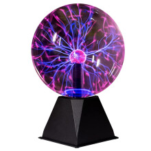 8 Inch Plasma Ball Lamp, Touch Sensitive and Sound Activated Globe for Home Decor, Parties and Gifts
