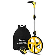 Zozen Measuring/Trundle Wheel in meters-3-Piece, Foldable | Metric Units [Up to 9,999.9m], Rolling Measurement with Carrying Backbag, One Key to Rese