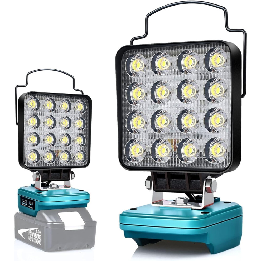 Cordless Led Work Light For Makita 18V Battery,Flood Lights For Makita Light 48W Compact Lighting,Portable Spotlight With Type C & Usb Fast Charge Pd 768415838440