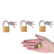 Navoys 3 Small Brass Padlocks with Keys - 20mm Heavy Duty Lock