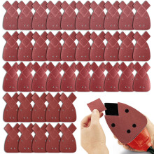 40PCS Black and Decker Mouse Sander Pads,Mouse Sander Pads Assorted Sanding Pads 40/60/ 80/120 Grits with Extra 2 Tips for Replacement,4 Holes