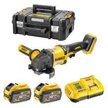 Slijpmachine 2.0 XR FLEXVOLT 54V 3Ah Li-Ion Borstelloos 125mm DEWALT - 2 batterijen - TSTAK doos - DCG418X2-QW
