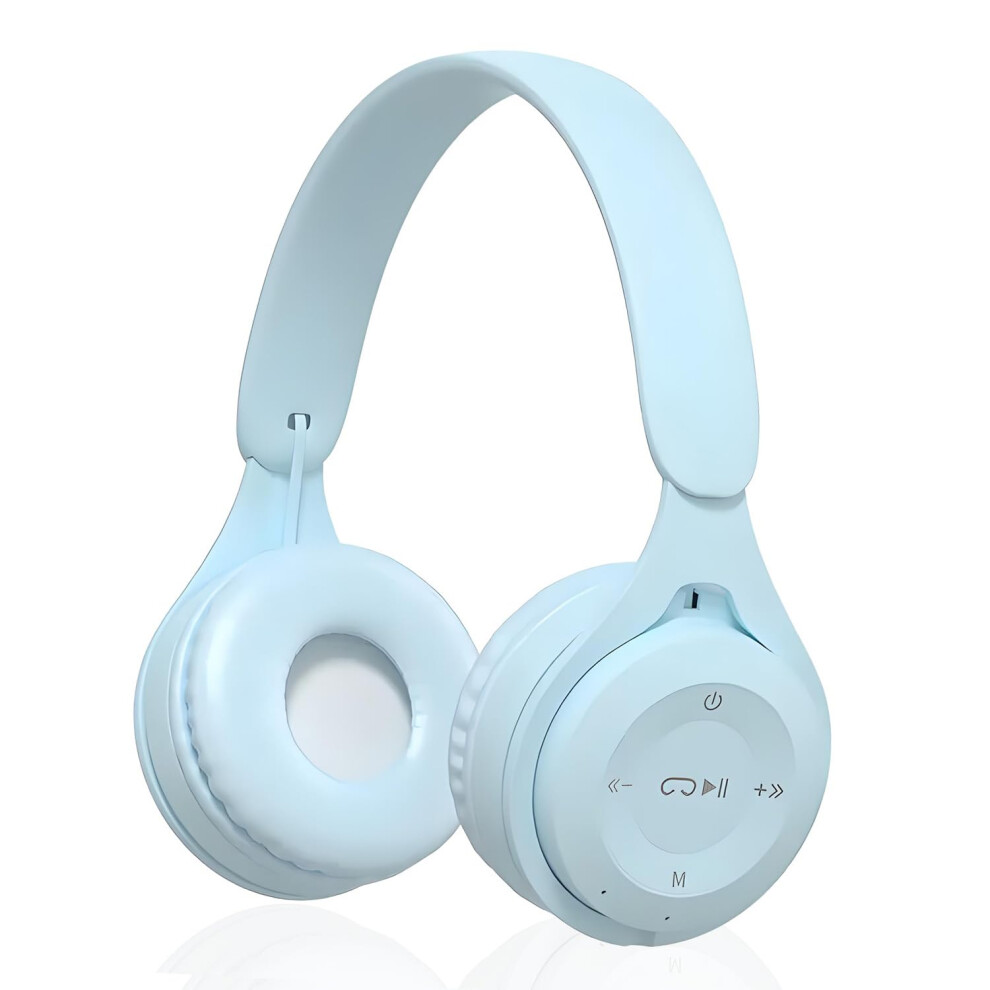 Tooth Headphones With Hybrid Noise Cancelling, Deep Bass, Mic, Foldable Over Ear, Blue 9455672898676