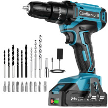 Cordless Drill Driver 21V, LEEIKOO Cordless Hammer Drill Set, 42N.m Ba