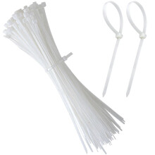 100 PCS White Plastic Cable Ties, 300mm x 3.6mm, 12" Premium Nylon Zip Ties, Heavy Duty Strong 30 cm Long Zip Tie Wraps, Secure Self-Locking