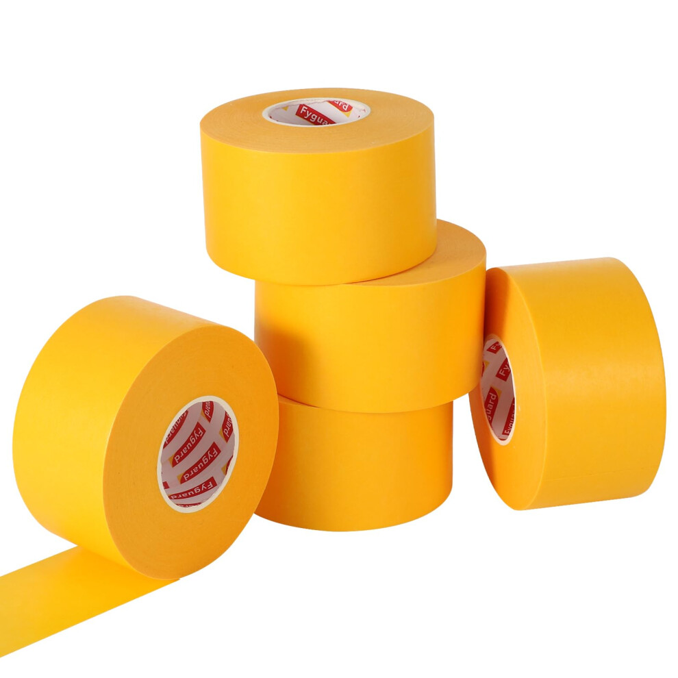 Fyguard 5 Rolls Painters Tape Orange, 48Mm X 50M Masking Tape Decorating Tape Painting Tape Heat Resistant For Sharp Lines And No Paint Bleed 5051226557040