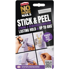 UniBond No More Nails Stick & Peel, Peel-Off Mounting Adhesive, Strong Bonding Adhesive for Shelves & Wall Hanging, Holds up to 6kg**, 44g Tube