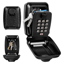 OFFOF Key Safe Wall Mounted Police Approved,Key Lock Box for Outside 12 Digit Combination Lock Box Spare Key Hider Waterproof Security Lockbox Large