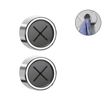 Self-Adhesive Tea Towel Holders - 2pcs Round Bathroom Tea Towel Hooks Stick on Wall,Self-Adhesive Round Tea Towel Holder,Push in Towel Holder