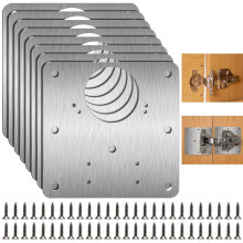 Pack of 8 Hinge Repair Plates, Kitchen Stainless Steel Hinge Repair Plate for Repair of Door, Cabinet, Home Furniture, Drawer, Boxes, Window